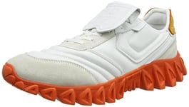 PANTOFOLA D’ORO 1886 Homme Baskets Plat Oxford, Blanc et Orange, 42 EU