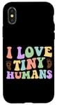 Coque pour iPhone X/XS Citation « I Love Tiny Humans »