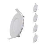 Spot LED Extra Plat Rond BLANC 12W (Pack de 5) - Blanc Neutre 4000K - 5500K - SILAMP