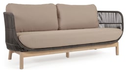 Kave Home Catalina 3-pers. Loungesofa m. grønt rep, Acacietre