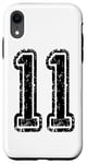 Coque pour iPhone XR Numéro 11 en noir grungy