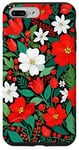 iPhone 7 Plus/8 Plus Red Poinsettia Winter Christmas Botanical Xmas Flower Case