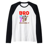 Bro I'm 7 And Crushing It Raglan Baseball Tee