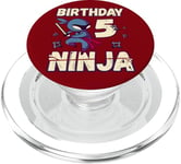 Birthday Boy Ninja 5 Year Old, Boys 5th Birthday PopSockets PopGrip for MagSafe