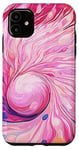 iPhone 11 Swirl Pink Color Illustration Pattern Abstract Art Case