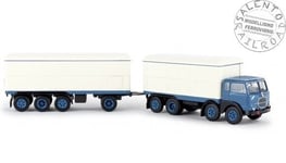 Brekina 58420 Fiat 690 Millepiedi Truck with Insulated Box Blue in SC