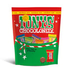 Tony's Chocolonely Tiny Tony's Christmas Pouch - Mix of Small Chocolates - 15 Tiny's in a Gifting Pouch - 8 Flavors - Belgium Fairtrade Chocolate, 135g