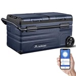 AAOBOSI 75 L Glaciere Electrique, Glaciere a Compression Double Zone, 12 V/24 V et 100-240 V Frigo Camping, -20 ℃ à 20 ℃, pour Voiture, Camion, Bateau, Camping-Car