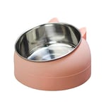 Starall Pet Dog Cat Feeding Bow,Pet Cat Bowl Puppy Food Water Feeder Raised No Slip Stainless Steel Tilted Feeder Bowls(l200/400/800ml)