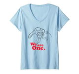 Womens Disney Lion King Simba and Nala We are One Love V-Neck T-Shirt