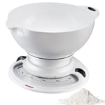 Westmark Balance de Cuisine avec Bol - Ensemble Pratique pour Peser Les Ingrédients pour la Pâtisserie Ou la Cuisine, Empilable, Bol Mélangeur 2,3 litres, Balance Blanche