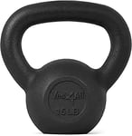 Yes4All K1VV Kettlebell en fonte, 6.8 kg, Kettlebells noir pour le fitness et la musculation à domicile
