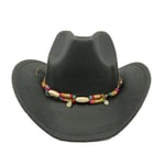 Fedora Solid Color Cowboy Hat Roll Brim Sticky Hat Syksy- ja talvihattu naisille Miesten ulkoilu jazz-hattu Länsi-Cowboy-hattu