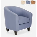 Ahd Amazing Home Design - Fauteuil Club Design enveloppant en Simili Cuir Salon Bureau Seashell Soft Couleur: Turquoise