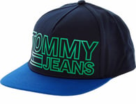 Tommy Jeans Hilfiger baseball cap in navy, blue and green - front contrast logo