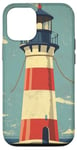 Coque pour iPhone 12/12 Pro Phare nautique vintage océan maritime