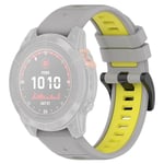 Garmin Fenix 7S etc. 20mm urrem - Grå og Gul