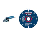 Bosch Professional Winkelschleifer GWS 880 (880 Watt, Scheiben-Ø: 125 mm, Leerlaufdrehzahl: 11.000 min-1, im Karton) + 1x Expert Carbide Multi Wheel Cutting Disc (for Hardwood, Ø 125 mm, Accessories)