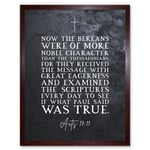 Acts 17:11 They Received The Message With Great Eagerness Christian Bible Verse Quote Scripture Typography Art Print Framed Poster Wall Decor 12x16 in