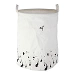 Premier Housewares Panier à linge, tissu TC (60% polyester, 40% coton), blanc/noir