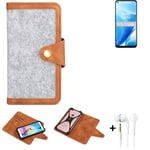 Felt Case + earphones for OnePlus Nord N200 5G Cover light grey