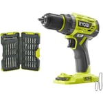 Ryobi - Pack Perceuse visseuse 18V One+ Brushless sans batterie ni chargeur R18DD7-0 - Coffret antichocs 40 embouts de vissage - Porte-embouts