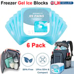 6X Reusable Slim Ice Pack for Cool Lunch Box Freezer Blocks Cooler Long Lasting