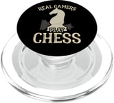 Real Gamers Play Chess Échecs Joueurs d'échecs Club PopSockets PopGrip pour MagSafe