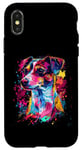 Coque pour iPhone X/XS Les amoureux du pop art coloré Jack Russell Terrier