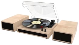 Wiibo Mustang 1970 BT Natural - Platine Vinyle Vintage avec Haut-parleurs et Bluetooth - Tourne-Disque au Design Rétro - Sorties RCA pour Haut-parleurs - Sélection de la Vitesse 33/45/78 RPM