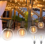 Guirlande Lumineuse 30m,24v Guirlande Guinguette Avec G40 50+2 Led Ampoules,Imperméable Guirlande Lumineuse Extérieur Pour Terrasse Eté Jardin Patio Fête Mariage Pergola