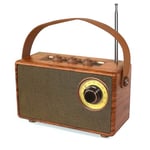 Poste Radio Portable,Enceintes Bluetooth Portables with Radio Vintage Bluetooth FM,Radio Portable Rechargeable avec Bouton de Réglage Extra Large,Transistor Radio Prise en Charge de la Carte TF/USB