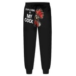 Bylater Men's Casual Jogger Sweatpants Jogger Pant Elastic Waist Cock Printed Active Pants Trousers(XL.Black)