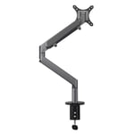 TV mount,PC Monitor Arm Bracket,Aluminium Mount for 13-32 Screens,Gas Assisted Double Arm Desk Stand with Clamp 180 degTilt,360 degRotation Arms, 75x75mm,100x100mm,Black