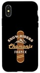 Coque pour iPhone X/XS Snowboard Chamonix France Snowboard Vacances d'hiver