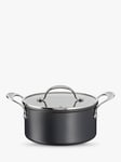 Jamie Oliver by Tefal Hard Anodised Aluminium Non-Stick Stockpot with Glass Lid, 24cm