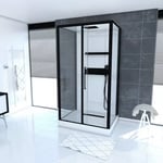 Cabine de douche rectangulaire blanc et noir Galedo Phantom 3 115 x 90 cm