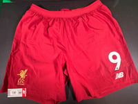 BRAND NEW 2018 2019 NEW BALANCE LIVERPOOL HOME FOOTBALL SHORTS #9 MENS XXL