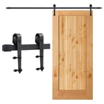 EINFEBEN Système de porte coulissante Ensemble d'accessoires pour Rail au sol Rail de porte à rouleau en bois Verre 150kg Pfeil 183CM