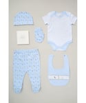 Rock A Bye Baby Boy 6-Piece Animal Print Gift Set - Blue - Size Newborn