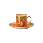 Cup/saucer 4 Tall, Orange Coin