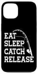 Coque pour iPhone 13 Eat Sleep Catch Release Pêcheur Outfit Pêche Carpe Perche