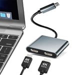 USB C to Dual HDMI Adapter, USB Type C to Dual Monitor HDMI Adapter, USB C Hub with 2 HDMI Docking Station 4K @60hz for Laptop HP/Dell/Surface/Lenovo/Thinkpad/Chromebook/MacBook