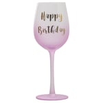 Vin glass pink happy birthday