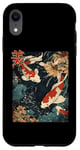 Coque pour iPhone XR Beauté Koi Fish Pond Japan Zen Garden Vintage Art Lovers