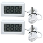 (White*2) Refrigerator Thermometer Underwater Detection Waterproof