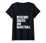 Womens Basketball I Love Basketball for Men and Women V-Neck T-Shirt