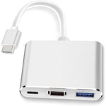 Adaptateur usb-c vers hdmi (prend en charge 4K/30 Hz) - Câble convertisseur 3 en 1 de type c - Pour MacBook Pro 2017/2018, MacBook, Mac Pro, iMac,