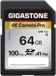 Carte Mémoire SDXC 64 Go,4K Caméra Pro Série,Vitesse de Transfert allant jusqu'à 100 Mo/s. Compatible avec Caméra Canon Sony Caméscope,A1 V30 UHS-I Classe 10 pour 4K UHD Vidéo(Q424)