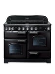 Rangemaster Classic Deluxe Cdl110Eibl/C 110Cm Wide Electric Range Cooker With Induction Hob - Black / Chrome - A/A Rated - Cooker Only